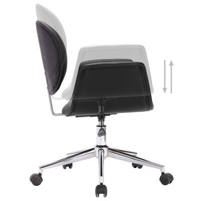 vidaXL Въртящ офис стол, черен, изкуствена кожа