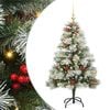 vidaXL С изкуствено коледно дърво Зелен и бял 150 cm