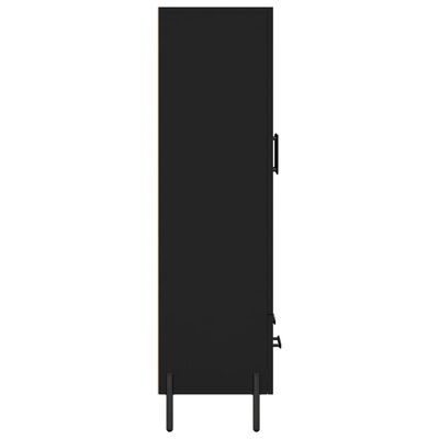 vidaXL Висок шкаф, черен, 69,5x31x115 см, инженерно дърво