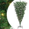 vidaXL Декоративна коледна елха с обратен дизайн и топки Зелен 210 cm