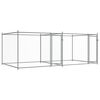 vidaXL Кучешка клетка с врати сива 4x2x1,5 м поцинкована стомана