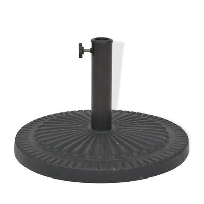 vidaXL Основа за чадър, кръгла, смола, черна, 14 кг