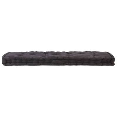 vidaXL Палетна възглавница за под, памук, 120x40x7 см, черна