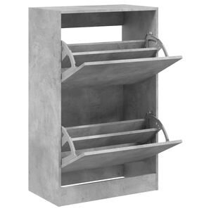 vidaXL Шкаф за обувки, бетонно сив, 60x34x96,5 см, инженерно дърво