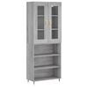 vidaXL Висок шкаф, сив сонома, 69,5x34x180 см, инженерно дърво