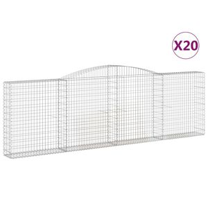 vidaXL Габионни кошници арка 20 бр 400x30x120/140см поцинковано желязо