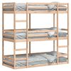 vidaXL Триетажно легло, 90x200 см, борово дърво масив