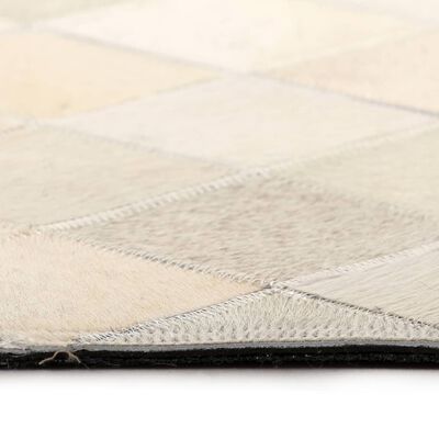vidaXL Пачуърк килим от кожа, 160x230 см, диамантено сиво
