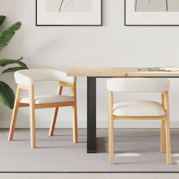 vidaXL Обедени столове 2 pcs Естествен 54 x 57 x 73 см