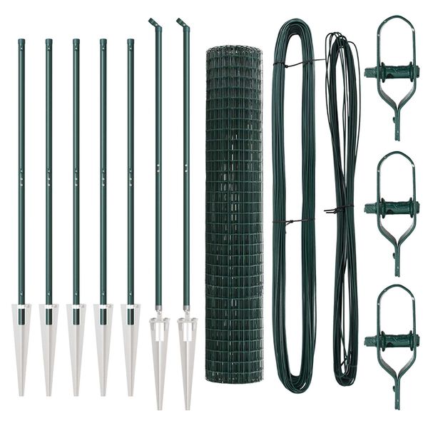 vidaXL Ограда с пост Зелен 1,6 x 10 m Стомана и PVC