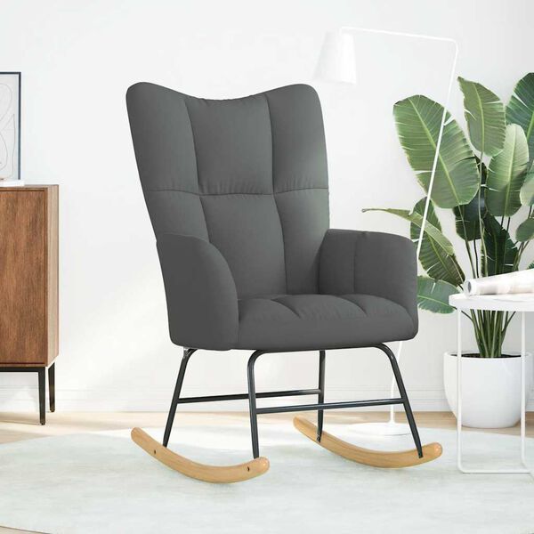 vidaXL Люлеещ стол, тъмносив, текстил