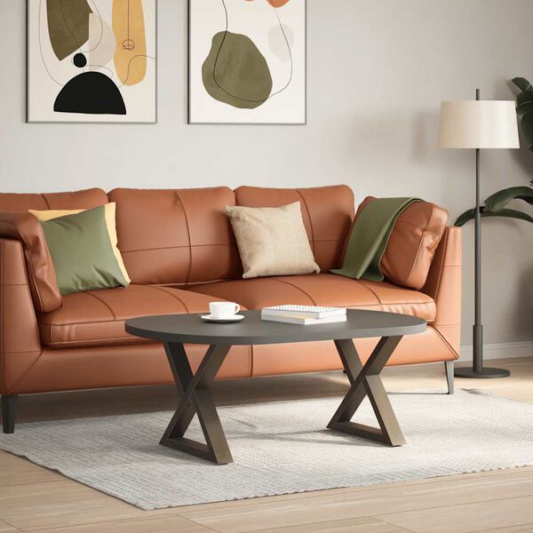 vidaXL Крака за масичка за кафе, 2 бр., естествена стомана, 50 x (42-43,3) см, стомана