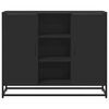 vidaXL Сайдборд, черен, 92x35x76 см, инженерно дърво