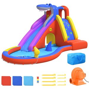 Happy Hop Надуваема водна пързалка с пръскащ басейн 450x320x240 см PVC