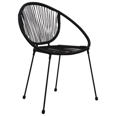 vidaXL Градински столове, 2 бр, PVC ратан, черни