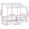 vidaXL Детско легло с покрив, восъчнокафяво, 70x140 см, бор масив