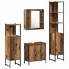 vidaXL Комплект мебели за баня с рафт 4 pcs Кафяво 33 x 33 x 185.5 см