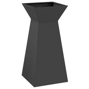 vidaXL Саксия с колона Черно 35 x 35 x 73 см Студено валцована стомана
