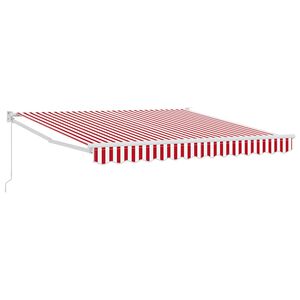 vidaXL Прибираща се тента Червено и бяло 350 x 250 cm