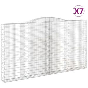 vidaXL Габионни кошници арка 7 бр 400x30x220/240 см поцинковано желязо