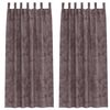 vidaXL Кадифени завеси С завеси 2 pcs Кафяво 260 x 140 см Кадифе