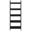 vidaXL Библиотека с 5 рафта, черна, 60x27,6x158,5 см, инженерно дърво