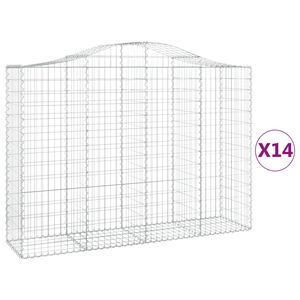 vidaXL Габионни кошници арка 14 бр 200x50x140/160см поцинковано желязо