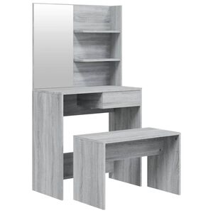 vidaXL Комплект тоалетка, сонома дъб, 74,5x40x141 см