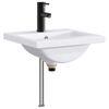 vidaXL Мивка за баня с кран и отвод Матово черно 42 x 40 x 16,5 см