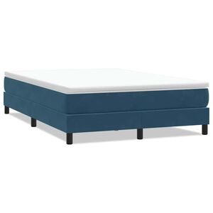 vidaXL Box Spring Легло без матрак Тъмно синьо 160x210 cm Кадифе