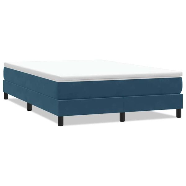 vidaXL Box Spring Легло без матрак Тъмно синьо 160x210 cm Кадифе