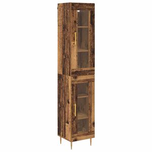 vidaXL Висок шкаф 2 бр. Старо дърво 34,5 x 34 x 180 см