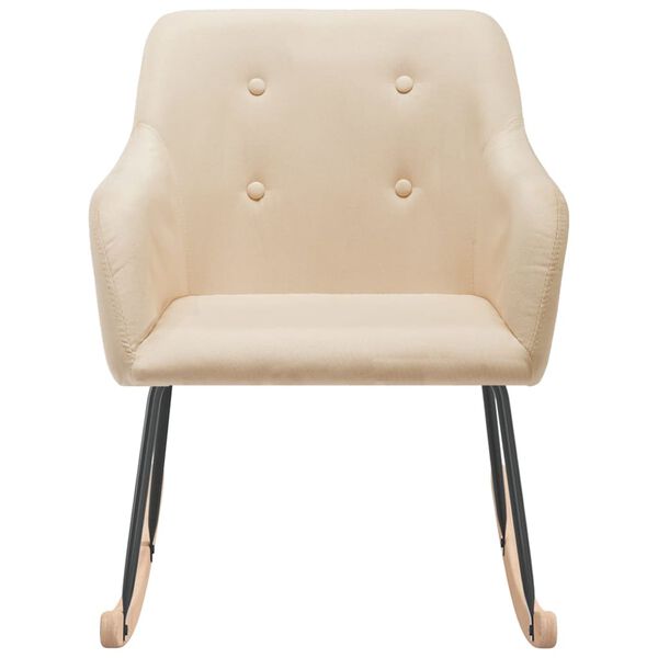 vidaXL Люлеещ се стол, кремав, текстил