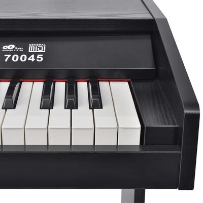 vidaXL Дигитално пиано с 88 клавиша и педали, борд от черен меламин