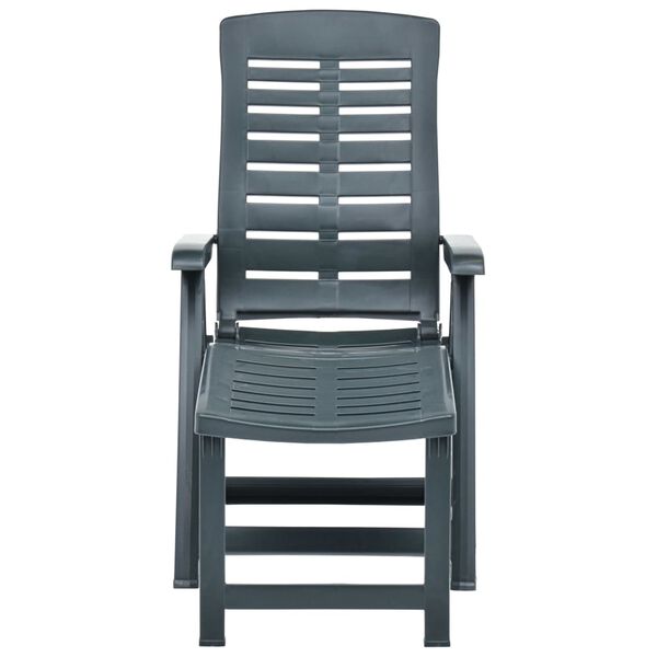 vidaXL Сгъваем шезлонг, пластмаса, зелен