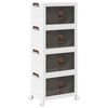 vidaXL Кутия за съхранение с колела на 4 нива 28 L 48x29,5x112,5 cm