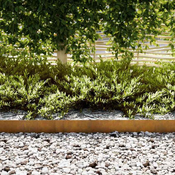 vidaXL Ограда за трева 10 pcs Кафяво 100 x 0.05 x 20 см