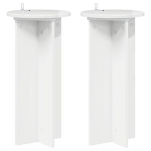 vidaXL Стойка за растения 2 pcs Бял гланц 29,5 x 29,5 x 60 см