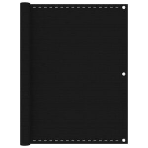 vidaXL Балконски параван, черен, 120x600 см, HDPE