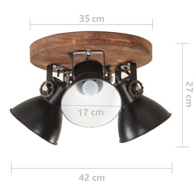 vidaXL Индустриална таванна лампа 25 W черна 42x27 см E27