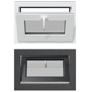 vidaXL Прозорец за мазе RISOR 60 x 40 cm PVC и стъкло Антрацит