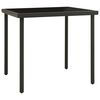 vidaXL Градинска трапезна маса, антрацит 80x80x72 cм стъкло и стомана