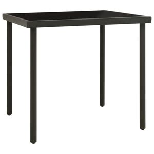 vidaXL Градинска трапезна маса, антрацит 80x80x72 cм стъкло и стомана