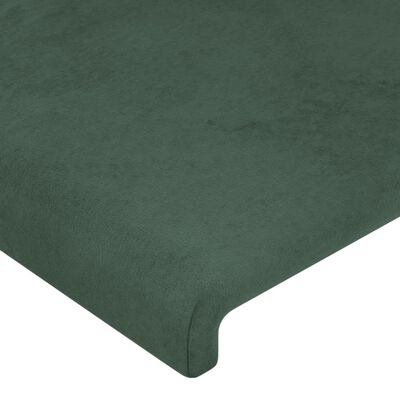 vidaXL LED горна табла за легло, тъмнозелена, 83x16x78/88 см, кадифе