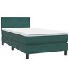 vidaXL Box Spring легло с матрак Тъмнозелено 90x220 cm Кадифе