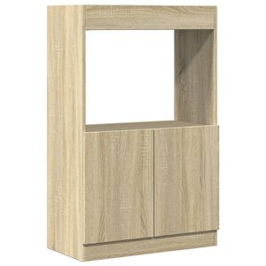 vidaXL Висок шкаф, дъб сонома, 63x33x100 см, инженерно дърво