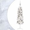 vidaXL Изкуствена тясна коледна елха с топка 120 см 150 LED светодиода