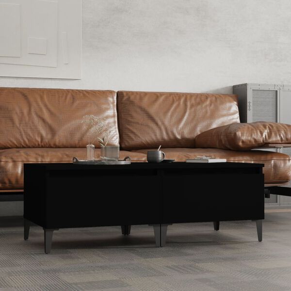 vidaXL Странични маси, 2 бр, черни, 50x46x35 см, инженерно дърво