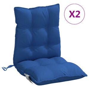 vidaXL Възглавници за стол с ниска облегалка 2 бр кралскосин Оксфорд