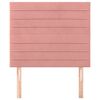 vidaXL Табла за легло, розова, 100x5x118/128 см, кадифе
